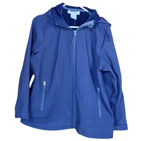 Free Country Women's Super Softshell Jacket, Size XL, Purple (Removable Hood) - Picture 7 of 9